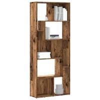 vidaXL Estantería de madera de ingeniería 67x24x161 cm en color Roble artisan/Madera antigua/Roble negro | almacenamiento funcional diseño moderno para baño dormitorio sala - details 1