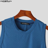 INCERUN Chalecos Sin Mangas Para Hombre Estilo Coreano 2024 Suéter Tejido Solido Casual Urban Fashion Tallas S-5XL - details 11