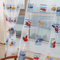 Panel De Tule Voile Drape Decorativo Para Niños Con Patrón De Coche Cortina Transparente Para Puerta De Habitación Ventana Peso Ligero Partición Para Porche - details 3