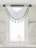 Valance Transparente Para Ventana En Blanco Romántico Con Bolso Para Percha Decoración De Puerta Y Ventana Para Sala De Estar Material 100% Poliéster - details 4