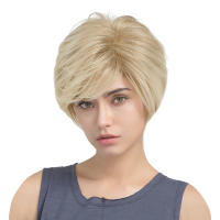 Pelucas Sintéticas De Pelo Ombre Marrón Y Rubio Para Mujeres BCHR Corta Pixie Cut Peluca Mixta De Uso Diario Tamaño Promedio Densidad 150% - details 6