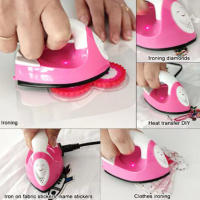 Fresadora Eléctrica Mini Para Manualidades 1pc Portable Heat Press Small Iron Para Planchar Ropa Y Lavandería Con Enchufe De EE.UU. - details 3