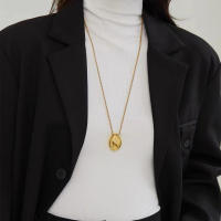 Collar Largo De Acero Inoxidable En Forma Oval Para Mujer Accesorio De Joyería Clásico Para Suéter Cadena De Moda Europea Y Americana - details 4