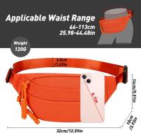Riñonera Larga, riñonera de moda para hombre y Mujer, riñonera Cruzada, riñonera de viaje ajustable, Bolso Grande, adecuada para correr (Naranja) - details 0