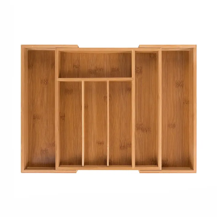 Organizador de Cubiertos para Cocina, cajón de Bambu - 1