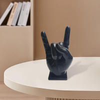 Estatua De Resina Para Decoración Del Hogar Con Postura De Mano Y Palos De Batería Moderna Adorno De Estante Accesorios De Música - details 3