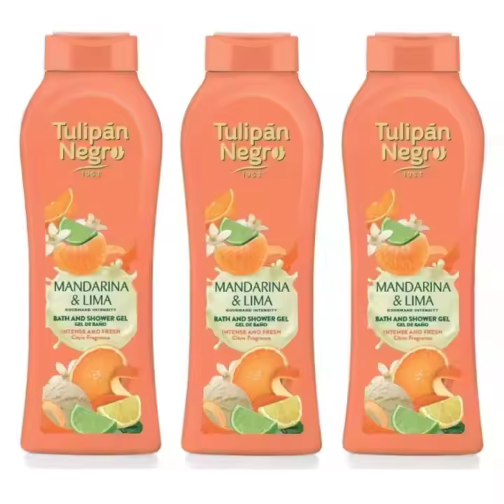 TULIPÁN NEGRO Gel de Baño y Ducha Mandarina y Lima 650ml (Pack de 3x650ml) Briseis S.A. - 1