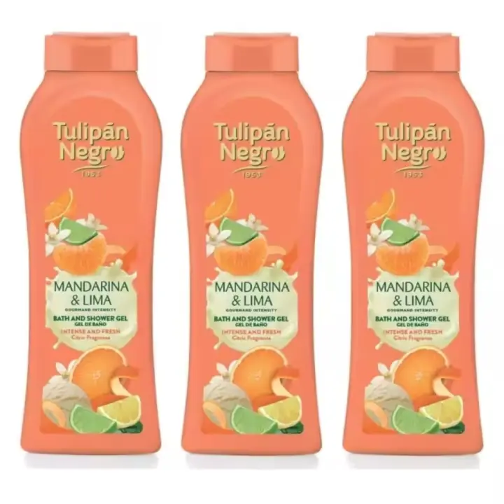 TULIPÁN NEGRO Gel de Baño y Ducha Mandarina y Lima 650ml (Pack de 3x650ml) Briseis S.A. - 1