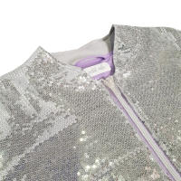 Petit Alo - Chaqueta Bomber Lentejuelas Plata Gris Niña - details 0