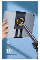 Soporte De Tableta Para Cama Con Brazo Largo Soporte Giratorio De 360° Para iPad Y Teléfonos Móviles De 4 a 12.9 Pulgadas Montaje En Lado De Escritorio Material De Aluminio - details 7