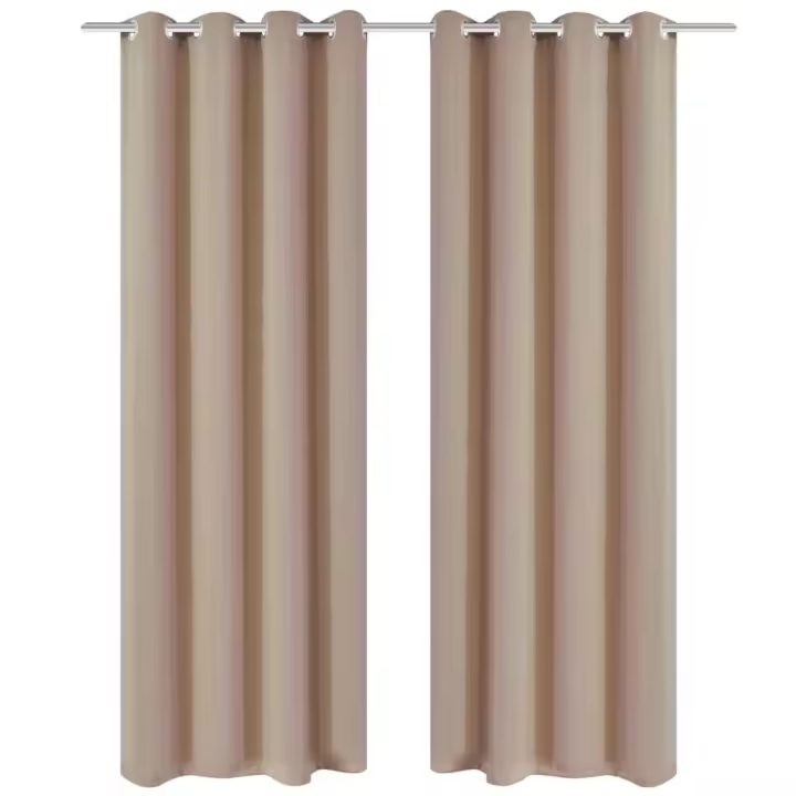 vidaXL Cortinas Opacas 2 Piezas con Ojales de Metal 135x175cm Decoración Color Crema,  Gris,  Marrón y mas - 1