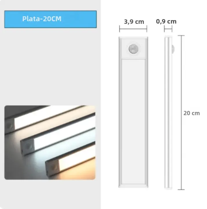 Lámpara Nocturna Con Sensor De Movimiento USB Tipo-C Luz LED De Tres Colores Para Armario De Cocina Dormitorio Iluminación Interior - 1
