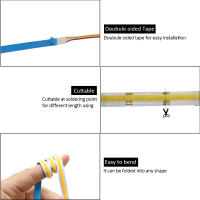 Tiras LED COB CCT 24V DC12V 608LEDs FCOB Luz Dimmable Doble Color 10MM PCB 1M 3M 5M Alta Densidad Flexibles Ra90 Cinta Lineal - details 6