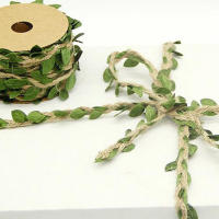 Correa De Hojas Verdes Simuladas 10m Hechas Con Hilo De Jute Artificial Falsa Maleza Para Decoración De Boda Y Hogar Estilo Rustico - details 1