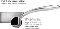 Sartén de acero inoxidable para freír carne, regalo para el hogar, cocina de inducción, estufa de gas, sartén universal de acero inoxidable sin revestimiento, sartén de acero inoxidable, cepillada, sartén para cocinar por inducción, fácil de limpiar - details 5