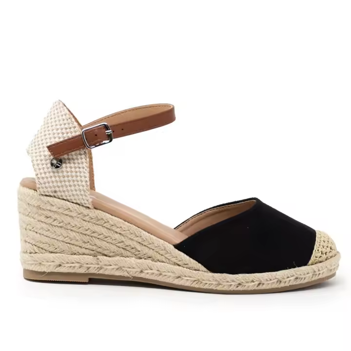 XTI 140746 06 Alpargatas de mujer 35717 25V VALENCIANA CORREITA ANTE NEGRO - 1