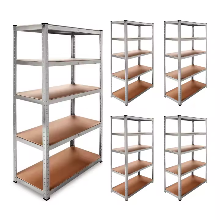 DASCK - Pack de 5 Estanterías Galvanizadas de 5 Baldas, 180x90x40 cm - 1