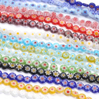48pcs Bolas De Vidrio Planas Y Redondas De 8mm Multicolor Murano Para Fabricación De Joyas Pulseras DIY Accesorios - details 4