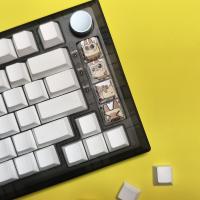 4pc Keycaps De Gato Siamés PBT Perfil Cherry R4 5-lados Sublimación De Tinta Para Teclados Mecánicos Cherry Gateron MX Switches - details 3