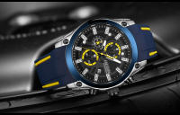 Reloj De Pulsera Deportivo Militar Para Hombre MEGIR Resistente Al Agua Con Correa De Silicona Azul Lujo Marca Top Mano Luminosa - details 9