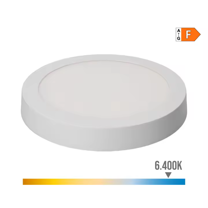DOWNLIGHT LED SUPERFICIE REDONDO 20W 1500lm 6400K LUZ FRIA Ø22,5x4cm BLANCO EDM - 1