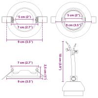 Lámparas vidaXL Set de 24 Plata Aluminio 9 cm Luces LED Empotradas - details 7