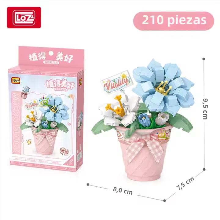 Bloques De Construcción 3D LOZ Plantas Suculentas Cactus Y Rosas Juguete De Artesanía Para Decoración Del Hogar Juguetes De Bloques Para Niños - 1