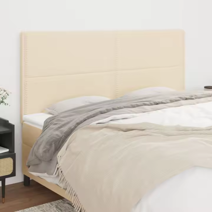 vidaXL Cabeceros 4 unidades de tela color crema 80x5x78/88 cm - 1
