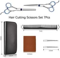 Tijeras Peluquería Profesional,7 Pack/Set 6 "Tijeras de Peluquería Profesional Corte de Pelo de Acero Inoxid con Peine,Barberos or Uso EN EL Hogar, Claro y Agudo - details 1