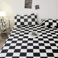 Sábana Ajustable Reina Talla Con Banda Elástica Cubierta De Mátress Negro Y Blanco Sábana De Alta Calidad Sábana Tat 40TC Plaid - details 2