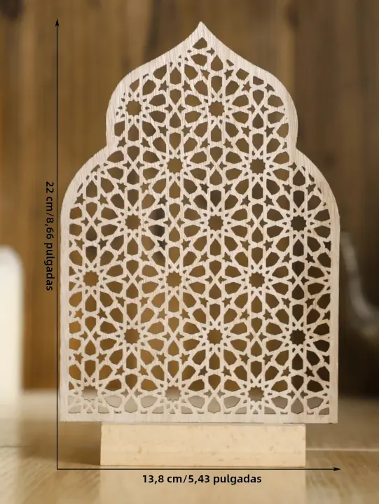 Adorno De Madera Hueca Para Ramadan Eid Mubarak Decoración De Navidad Musulmana Feliz Ramadan Kareem Adorno Vacacional Moderno - 1