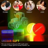 Lámpara De Noche LED 3D Con Base DIY En Acrílico Transparente RGB Control Remoto USB Decoración Para Habitación Regalo De Cumpleaños - details 7
