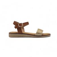 Calzados soraia, Sandalias Casual para Mujer - Correa Marrón con Detalle Trenzado Beige y Suela Plana - details 6