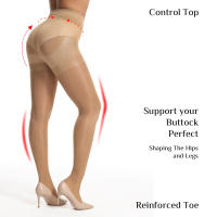 Medias De Presión Negras Para Mujer Medias De Forma Pantimedias Talla Única Espesor Estándar Material Spandex Y Poliamida - details 0