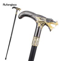 Bastón De Moda Con Cabeza De Dragón Dorado Y Negro 93cm Decorativo Para Fiesta Y Cosplay Bastón Andante Vintage Con Tapa De Goma Material De Acero - details 3