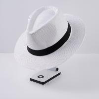 Sombrero De Paja Natural Para Hombre Moda Verano Trendy Sombreros De Playa Protección Solar Color Sólido Fedoras Casual Sombrero De Vaquero Jazz Gangster - details 5