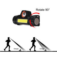 Linterna Frontal Q5+COB Con Batería 18650 Integrada Potente Para Camping Y Pesca Luz LED COB Iluminación Stepless Dimming Impermeable - details 4