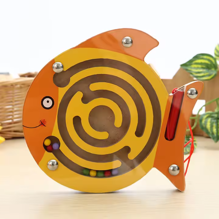 Juguetes Educativos De Madera Montessori Para Niños Con Laberinto Magnético Y Pluma Para Escríbir Animal Pequeño Bola Juego De Herramientas Para Niños - 1