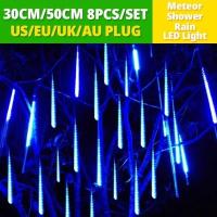 Luces De Lluvia De Meteoros LED Para Decoración De Navidad Y Año Nuevo 30/50cm 8 Tubos Guirnalda Para Árbol De Navidad Y Calle - details 9
