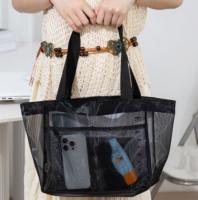 Bolso De Hombro Transparente De Gran Capacidad En Color Sólido Bolsa De Almacenamiento Para Playa Bolsa De Compra De Red Transparente Para Tiendas - details 1