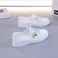 Zapatillas Planas Transpirables De Malla Para Mujer Primavera Verano Con Cordones Tenis Casuales Ligeros Huecos Blancas Zapatos Cómodos - details 6