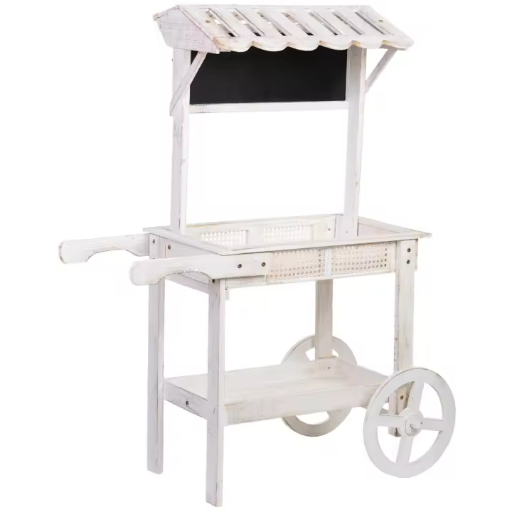 Carro expositor-estantería de madera 90x44x125h cm - 1