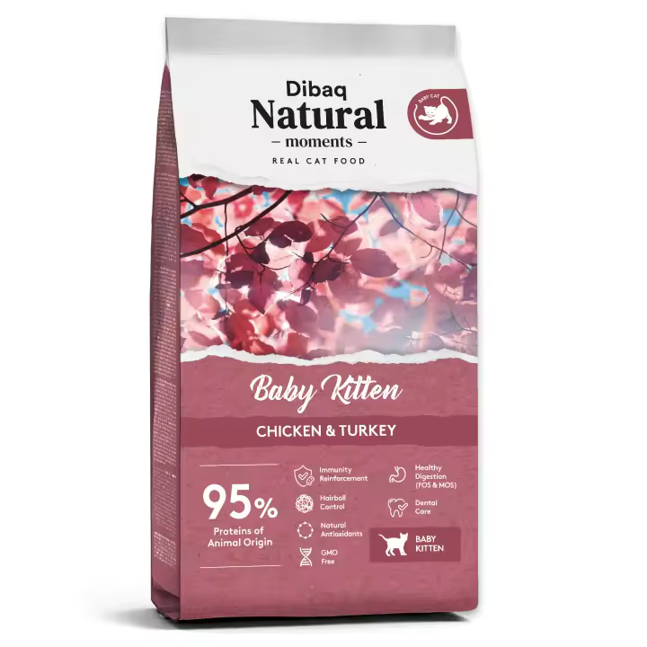 Dibaq Natural Cat, Baby kitten, comida para gatitos, pienso, low grain, 2 Kg - 1