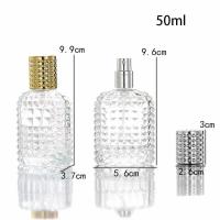 Botella De Perfume De Vidrio Portátil De 30/50ML Capacidad Alta Recargable Transparente Para Cosméticos Y Alcohol - details 1