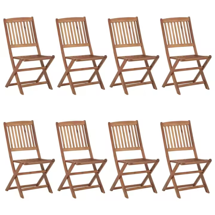 Sillas de Jardín de 8 UDS y de madera de acacia - 1