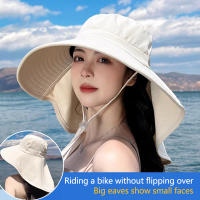 Sombrero De Bolso Para Mujer Verano Protección Solar Transpirable Con Pañuelo Capa De Piel Ligera Para Playa Viajes - details 1