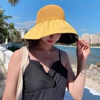 Sombrero De Paja Panamá Para Mujer Verano Protección UV Plegable Amplio Sombrilla De Playa Casual Ajustable Tamaño Free - details 12