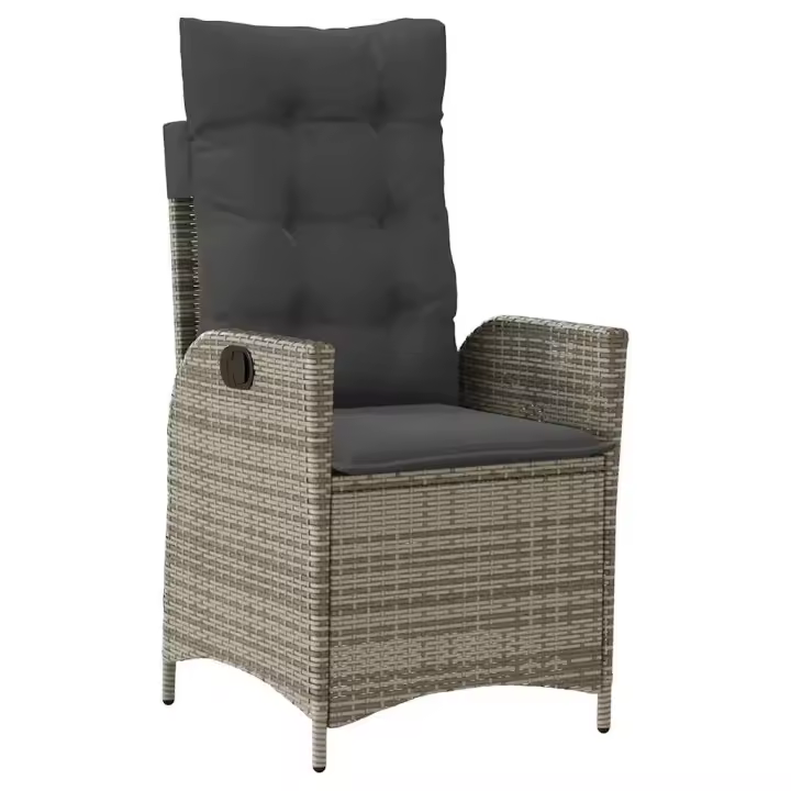 Sillón reclinable de Jardín con almohadas sintético Gris - 1