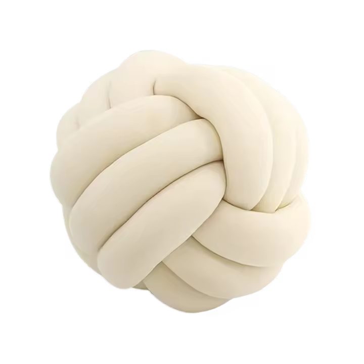 Cojín Decorativo De Estilo Art Deco Con Rayas Y Nudo Hecho a Mano Suave Poliéster Algodón 9x9 Pulgadas Moderno Y Cómodo Para Hogar Y Sofá - 1