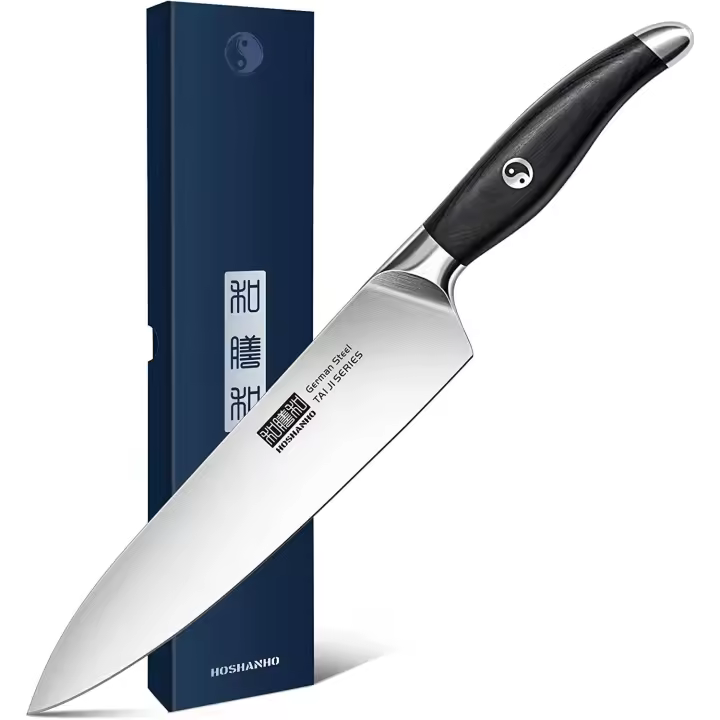 Cuchillo de cocinero, HOSHANHO, cuchillo de cocina 20 cm Cuchillo multifuncional, cuchillo de cocinero profesional con mango ergonómico y fácil de manejar. - 1